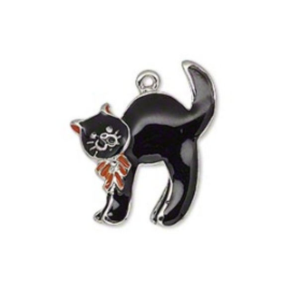 OSP Jewelry - Halloween Cat Enamel Pendant